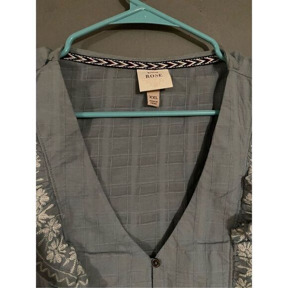 Knox Rose Ruffle Embroidered Sleeveless Top Cottagecore Size XXL NWOT - Picture 4 of 7